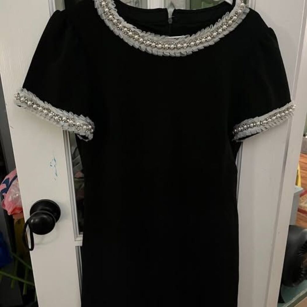 Betsey Johnson Black Embellished Dress Size 6